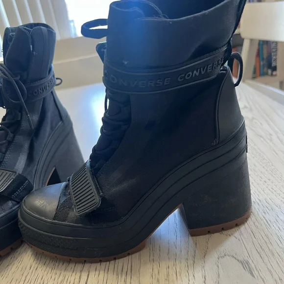 Converse Black Platform High-Top Sneakers - Picture 4 of 5